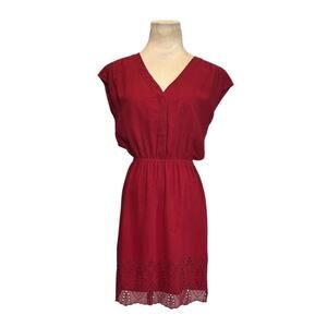 Madewell red cap sleeves mini dress size 00